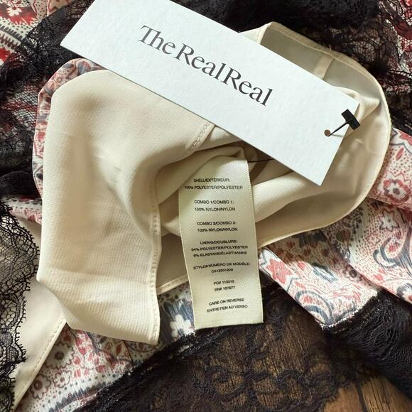 Alice + Olivia Hetty Paisley Lace Trim Maxi Skirt Size 4 - Picture 6 of 6